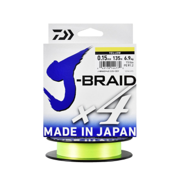 Plecionka Daiwa J-Braid X4E yellow 0.15mm/135m