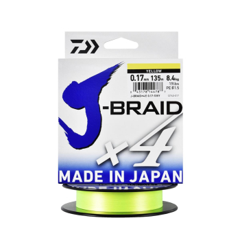 Plecionka Daiwa J-Braid X4E yellow 0.17mm/135m