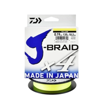 Plecionka Daiwa J-Braid X4E yellow 0.19mm/135m